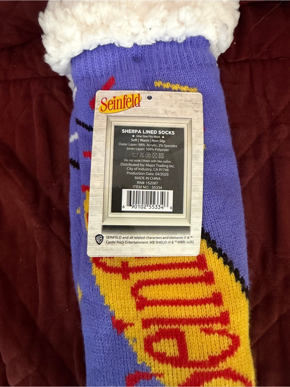 Purple Sherpa-Lined Crew Socks by - Picture 3 of 4